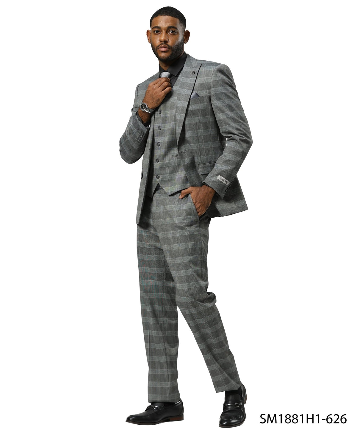 Mens Suit Glen Check by Stacy Adams - Bundle Bus