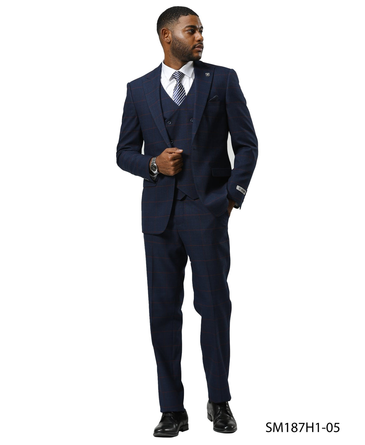 Mens Suit Windowpane by Stacy Adams - Bundle Bus