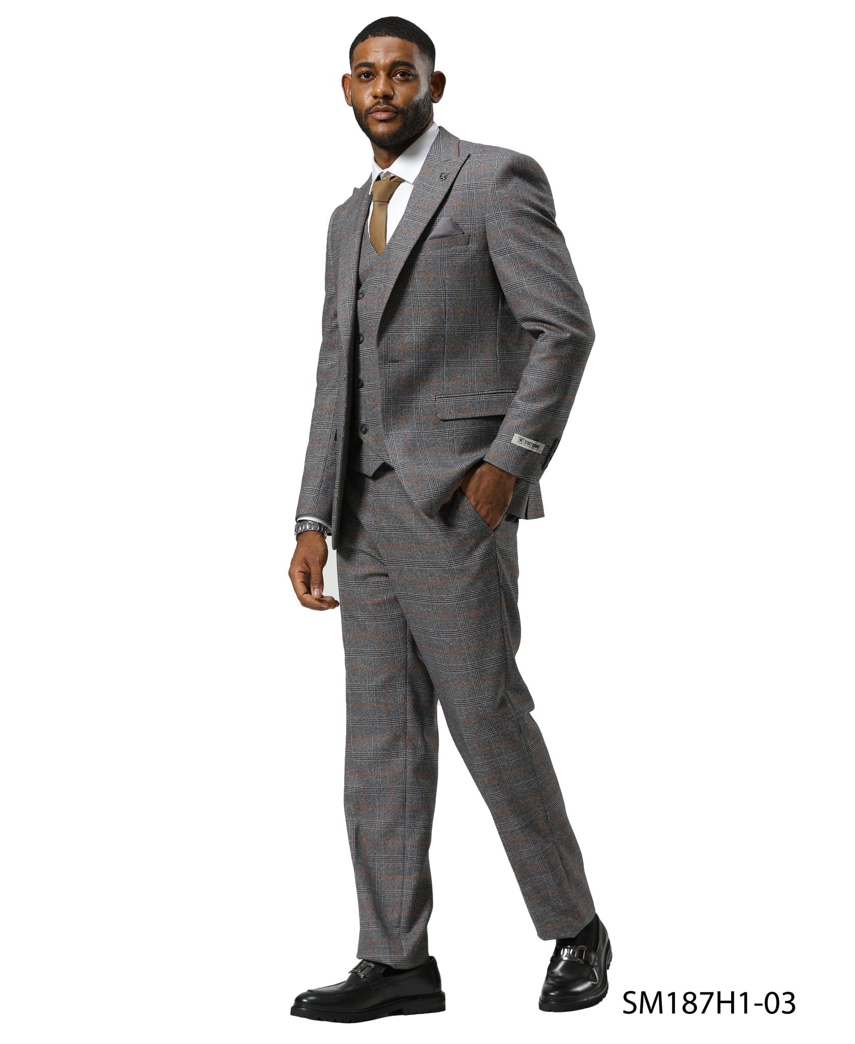 Mens Suit Windowpane by Stacy Adams - Bundle Bus