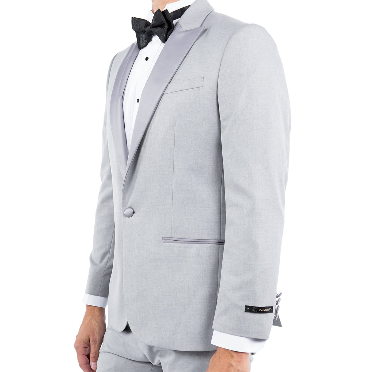 Men's Tailored - Fit Suits Separates Tuxedo Jacket w/ Peak Lapel - Bundle Bus