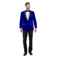 Men's Velvet Slim - Fit Blazer w/ Satin Shawl Collar - Bundle Bus