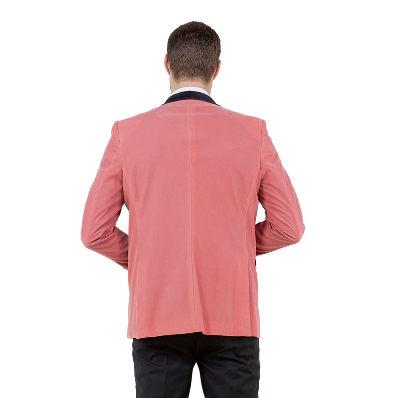 Men's Velvet Slim - Fit Blazer w/ Satin Shawl Collar - Bundle Bus