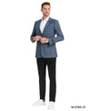 Men's Windowpane Slim - Fit Blazer w/ Notch Lapel - Bundle Bus