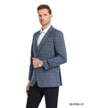 Men's Windowpane Slim - Fit Blazer w/ Notch Lapel - Bundle Bus