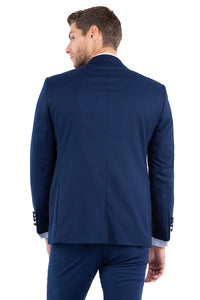 Navy Zegarie Notch Lapel Tuxedo Jacket For Men - Bundle Bus