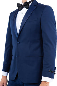 Navy Zegarie Notch Lapel Tuxedo Jacket For Men - Bundle Bus