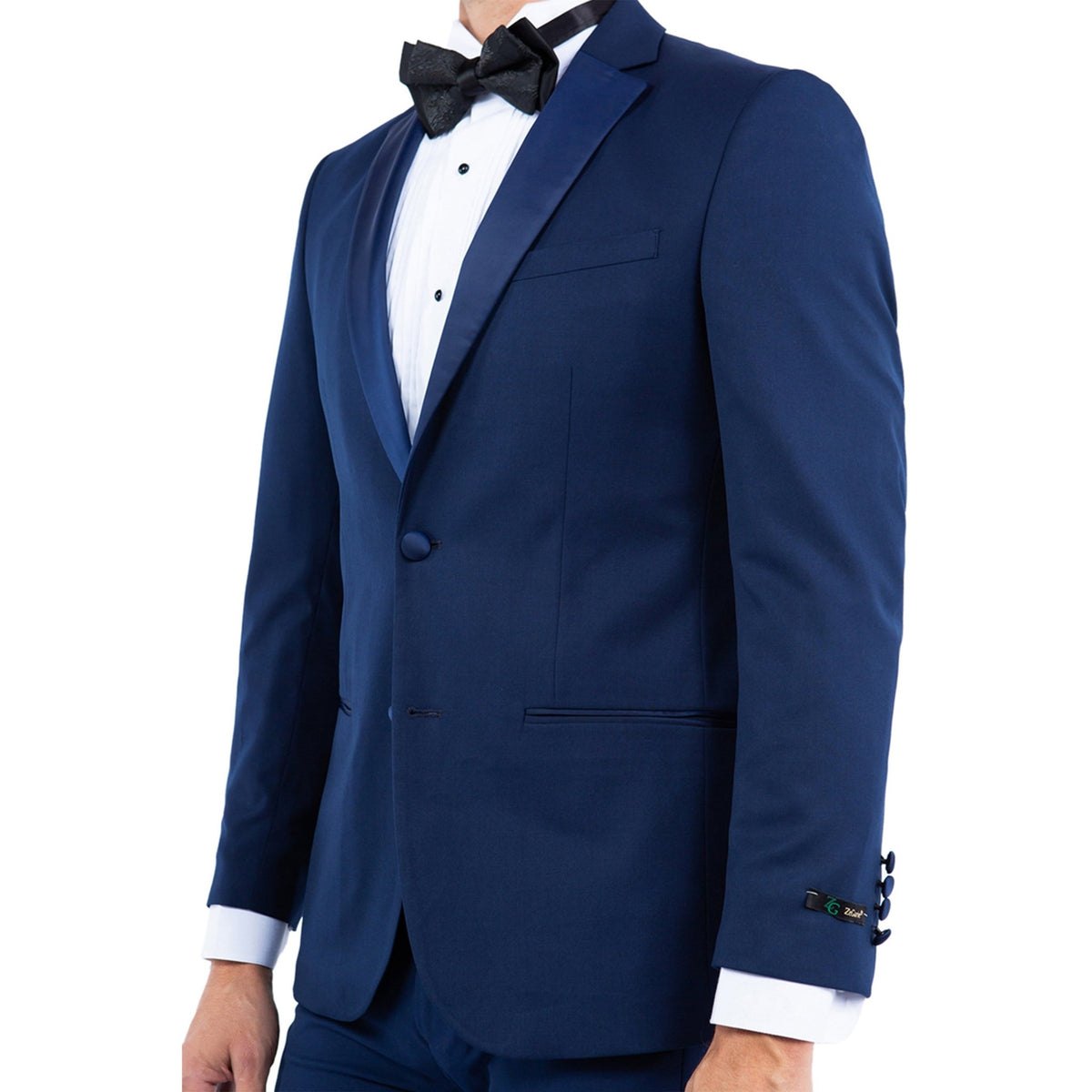 Navy Zegarie Notch Lapel Tuxedo Jacket For Men - Bundle Bus