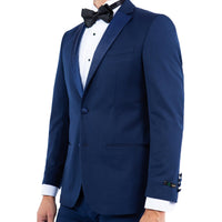 Navy Zegarie Notch Lapel Tuxedo Jacket For Men - Bundle Bus