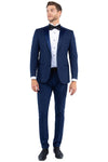 Navy Zegarie Notch Lapel Tuxedo Jacket For Men - Bundle Bus