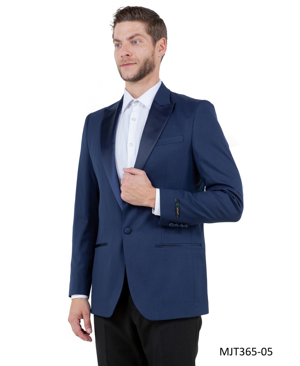 Navy Zegarie Peak Lapel Tuxedo Jacket For Men - Bundle Bus