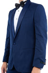 Navy Zegarie Shawl Collar Tuxedo Jacket For Men - Bundle Bus