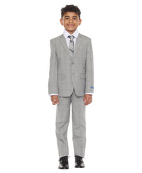Perry Ellis Boy's 5pc Glenplaid Suit - Bundle Bus