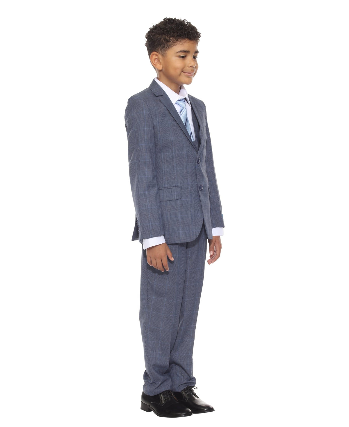 Perry Ellis Boy's 5pc Glenplaid Suit - Bundle Bus