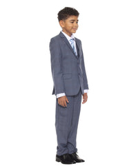 Perry Ellis Boy's 5pc Glenplaid Suit - Bundle Bus