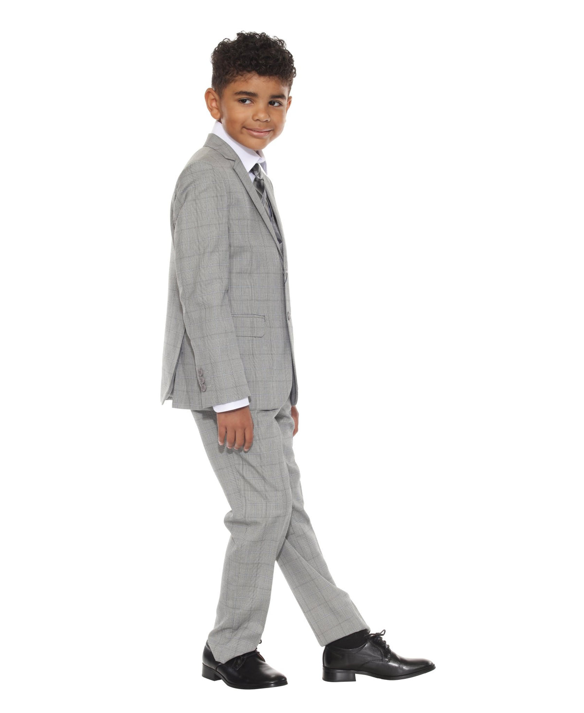 Perry Ellis Boy's 5pc Glenplaid Suit - Bundle Bus