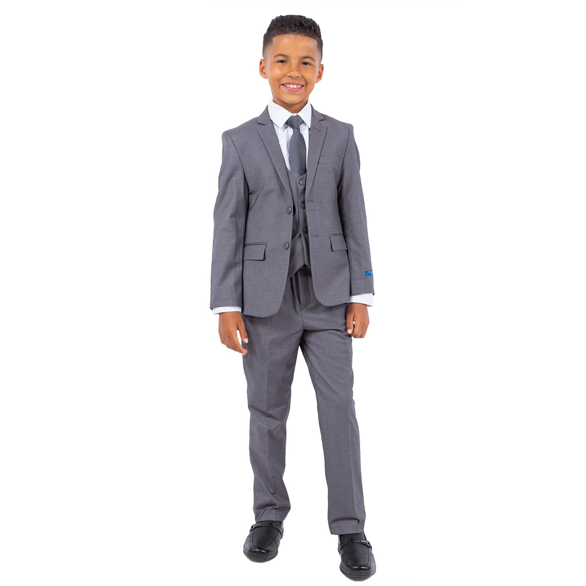 Perry Ellis Boy's 5pc Solid Suit - Bundle Bus