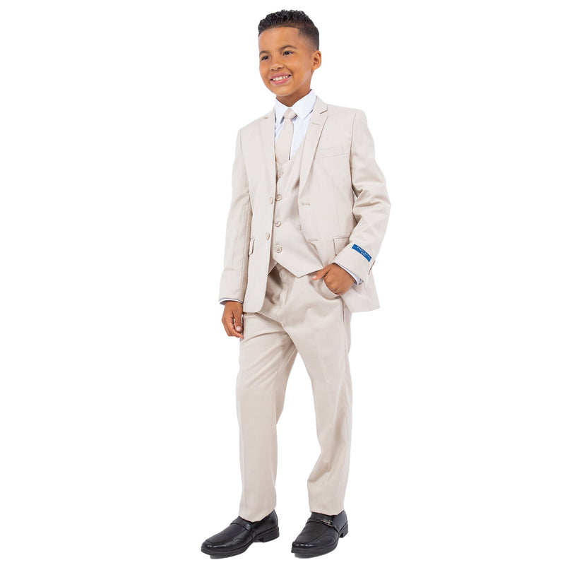 Perry Ellis Boy's 5pc Solid Suit - Bundle Bus