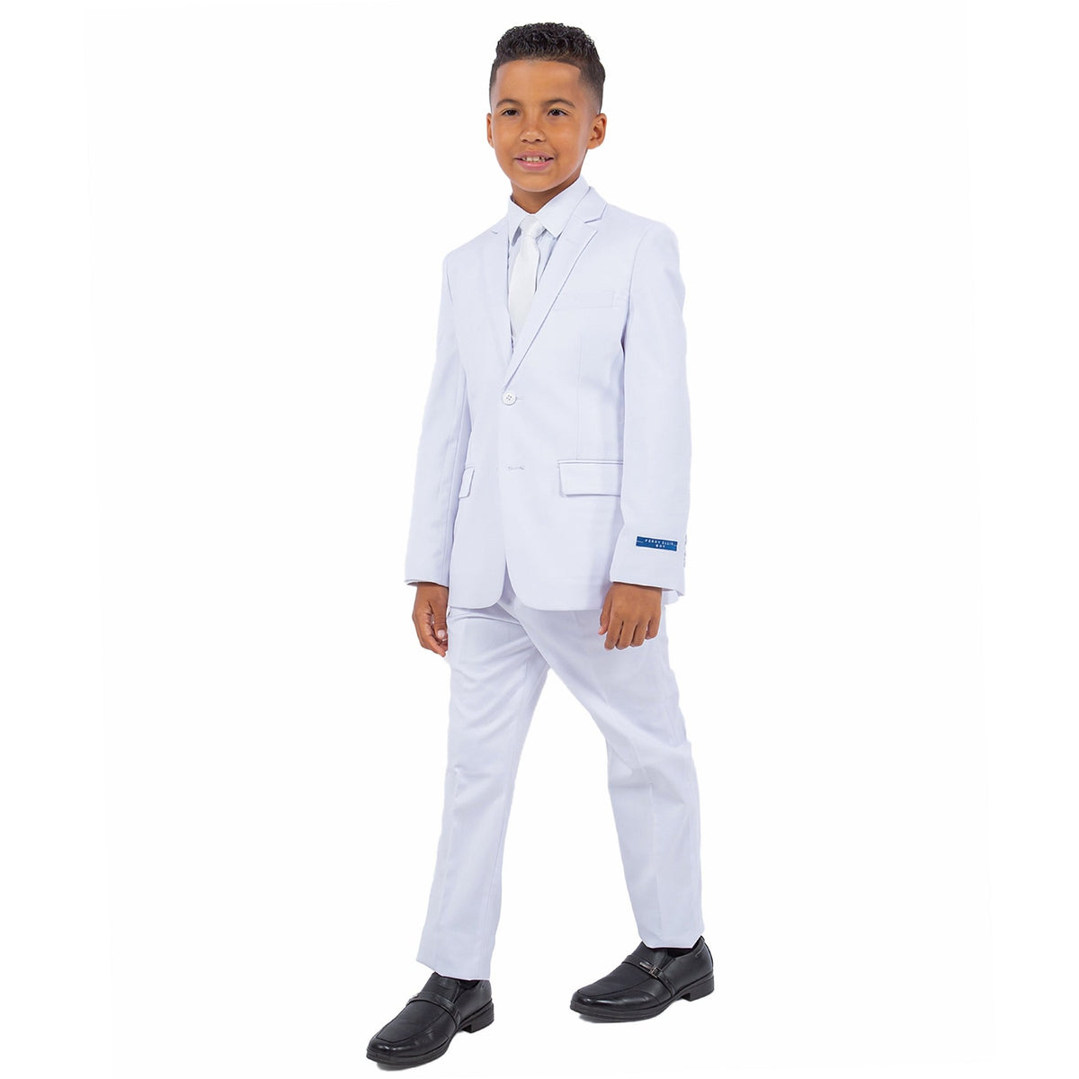 Perry Ellis Boy's 5pc Solid Suit - Bundle Bus