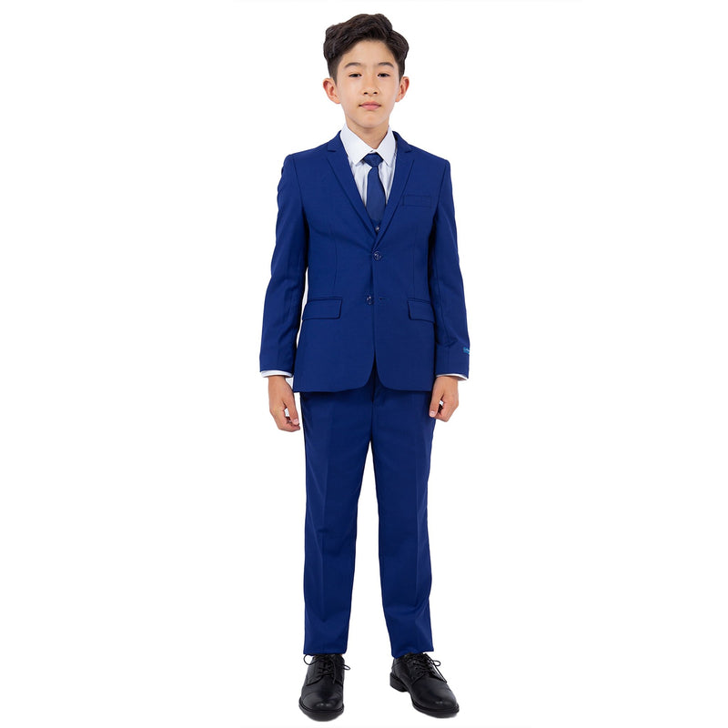 Perry Ellis Boy's 5pc Solid Suit - Bundle Bus