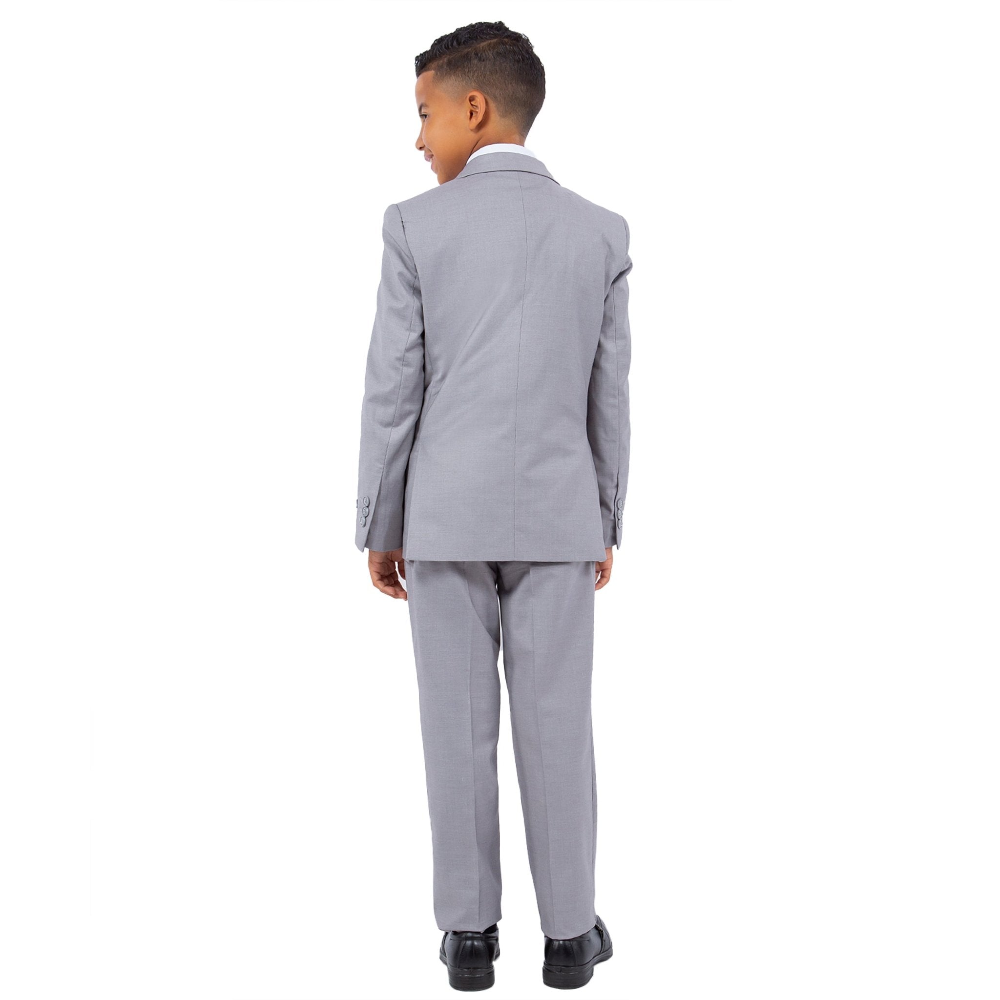 Perry Ellis Boy's 5pc Solid Suit - Bundle Bus