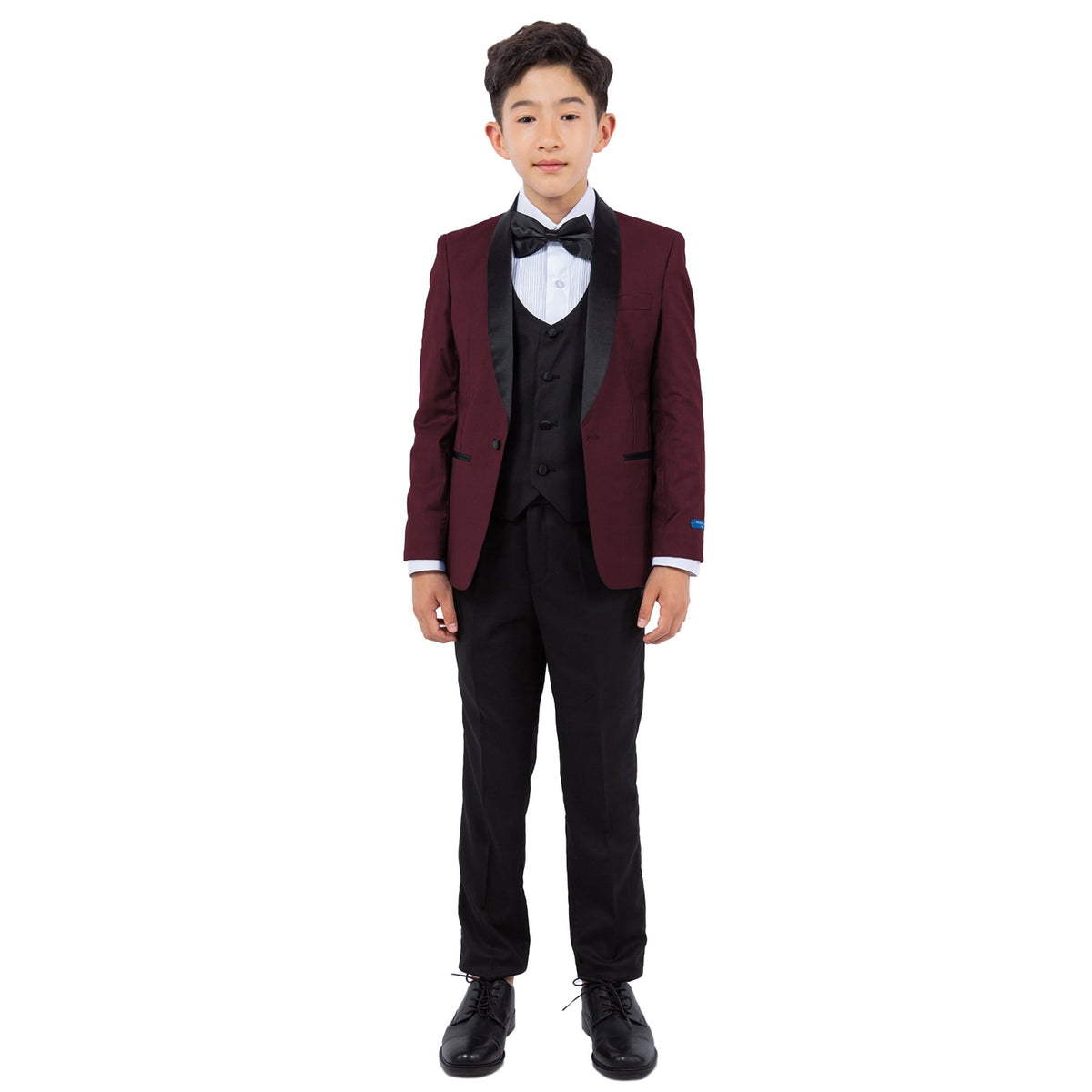 Perry Ellis Boy's 5pc Solid Tuxedo - Bundle Bus