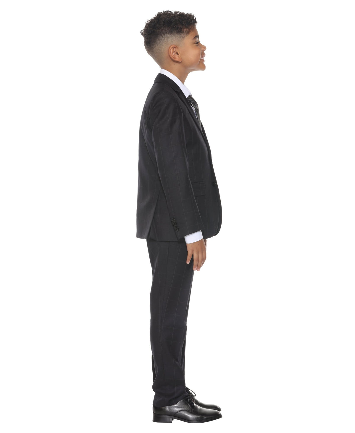 Perry Ellis Boy's 5pc Windowpane Suit - Bundle Bus