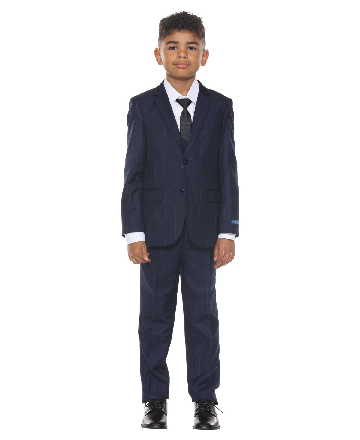 Perry Ellis Boy's 5pc Windowpane Suit - Bundle Bus