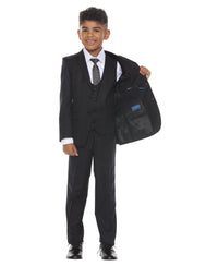 Perry Ellis Boy's 5pc Windowpane Suit - Bundle Bus