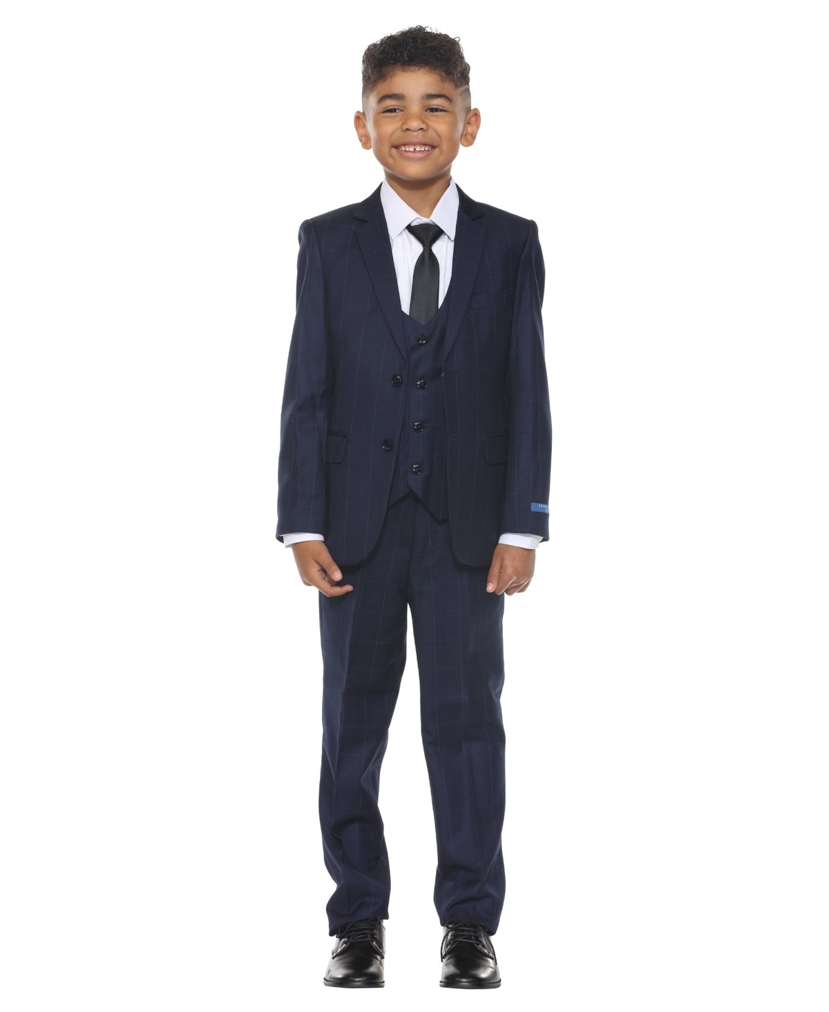 Perry Ellis Boy's 5pc Windowpane Suit - Bundle Bus
