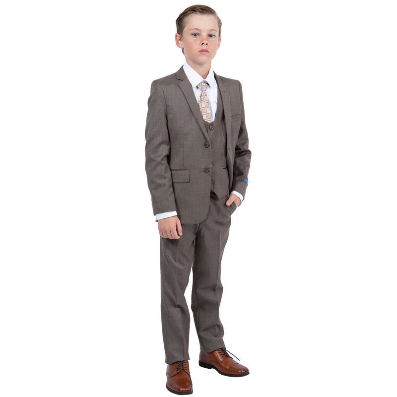 Perry Ellis Boy's Sharkskin 5pc Suit - Bundle Bus