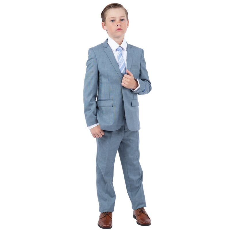 Perry Ellis Boy's Sharkskin 5pc Suit - Bundle Bus