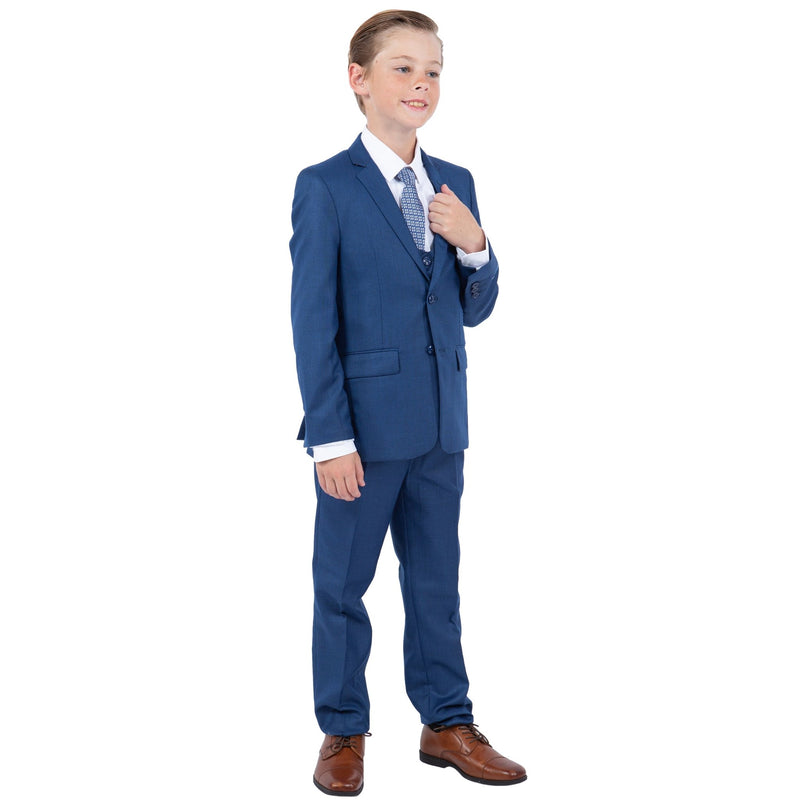 Perry Ellis Boy's Sharkskin 5pc Suit - Bundle Bus