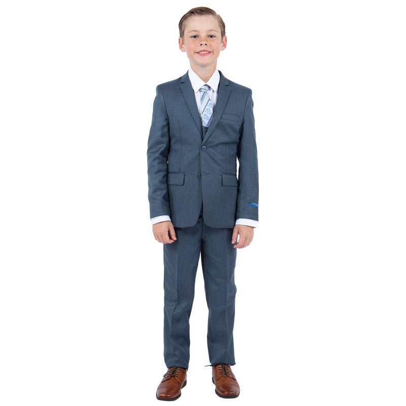 Perry Ellis Boy's Sharkskin 5pc Suit - Bundle Bus