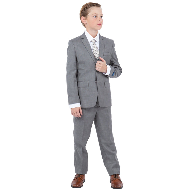 Perry Ellis Boy's Sharkskin 5pc Suit - Bundle Bus