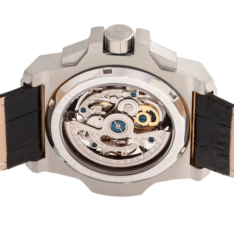 Reign Commodus Automatic Leather - Band Skeleton Watch - Bundle Bus