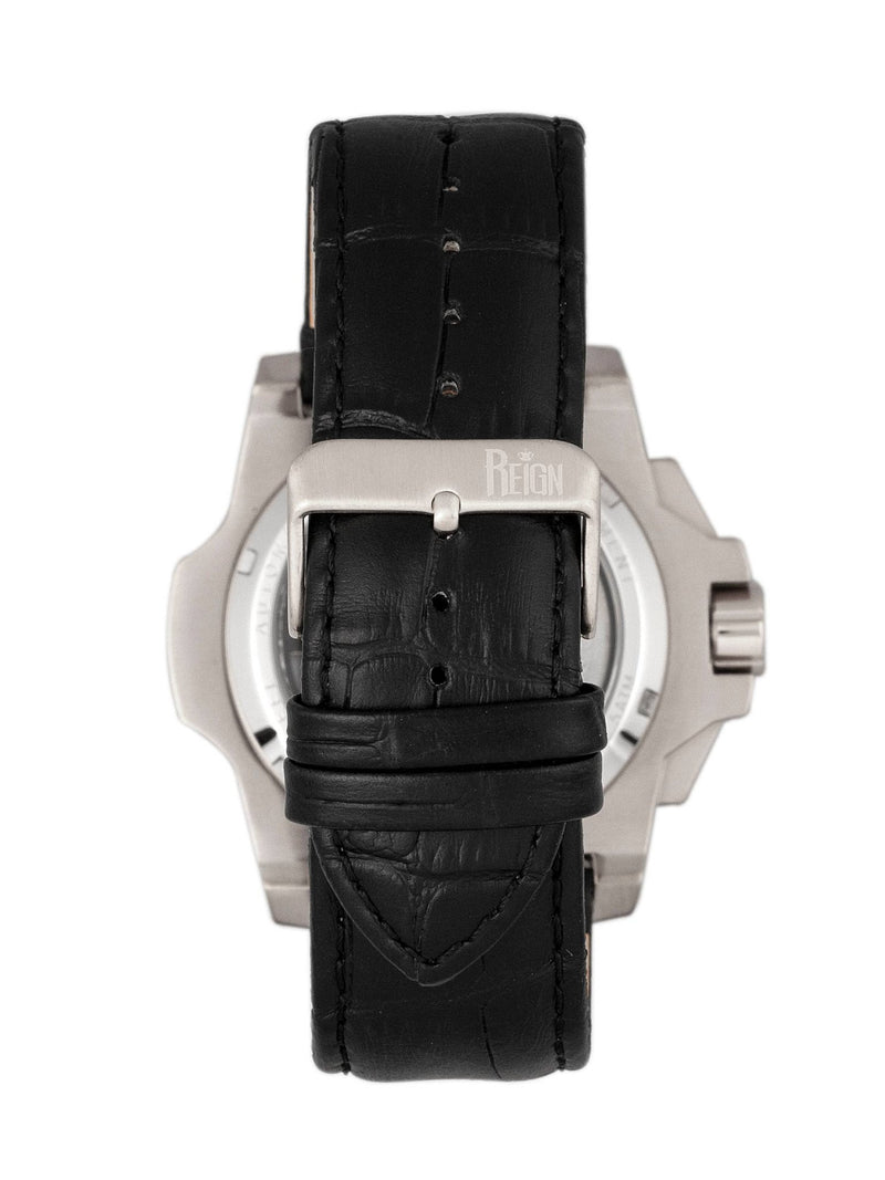 Reign Commodus Automatic Leather - Band Skeleton Watch - Bundle Bus