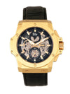 Reign Commodus Automatic Leather - Band Skeleton Watch - Bundle Bus