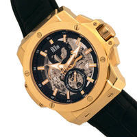 Reign Commodus Automatic Leather - Band Skeleton Watch - Bundle Bus