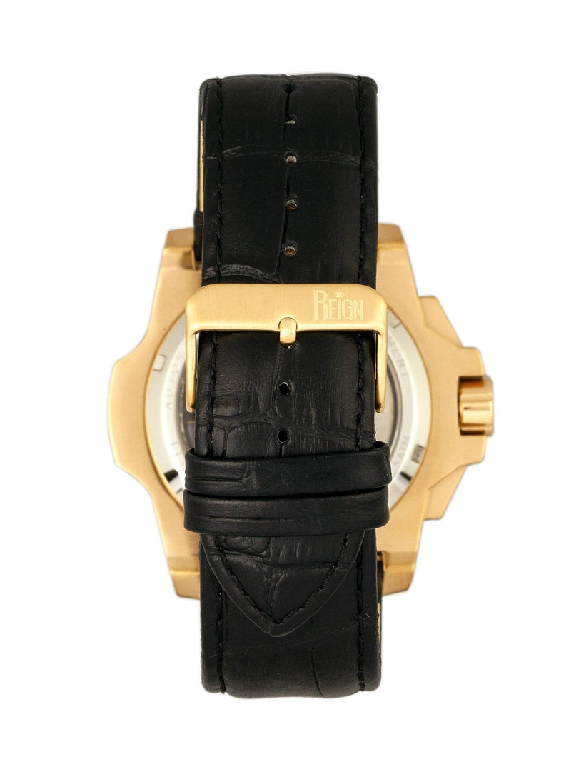Reign Commodus Automatic Leather - Band Skeleton Watch - Bundle Bus
