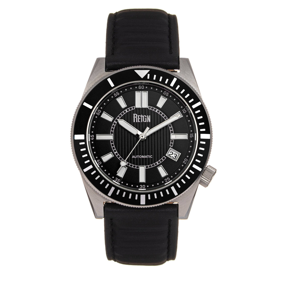Reign Francis Automatic Leather - Band Watch with Date - Bundle Bus