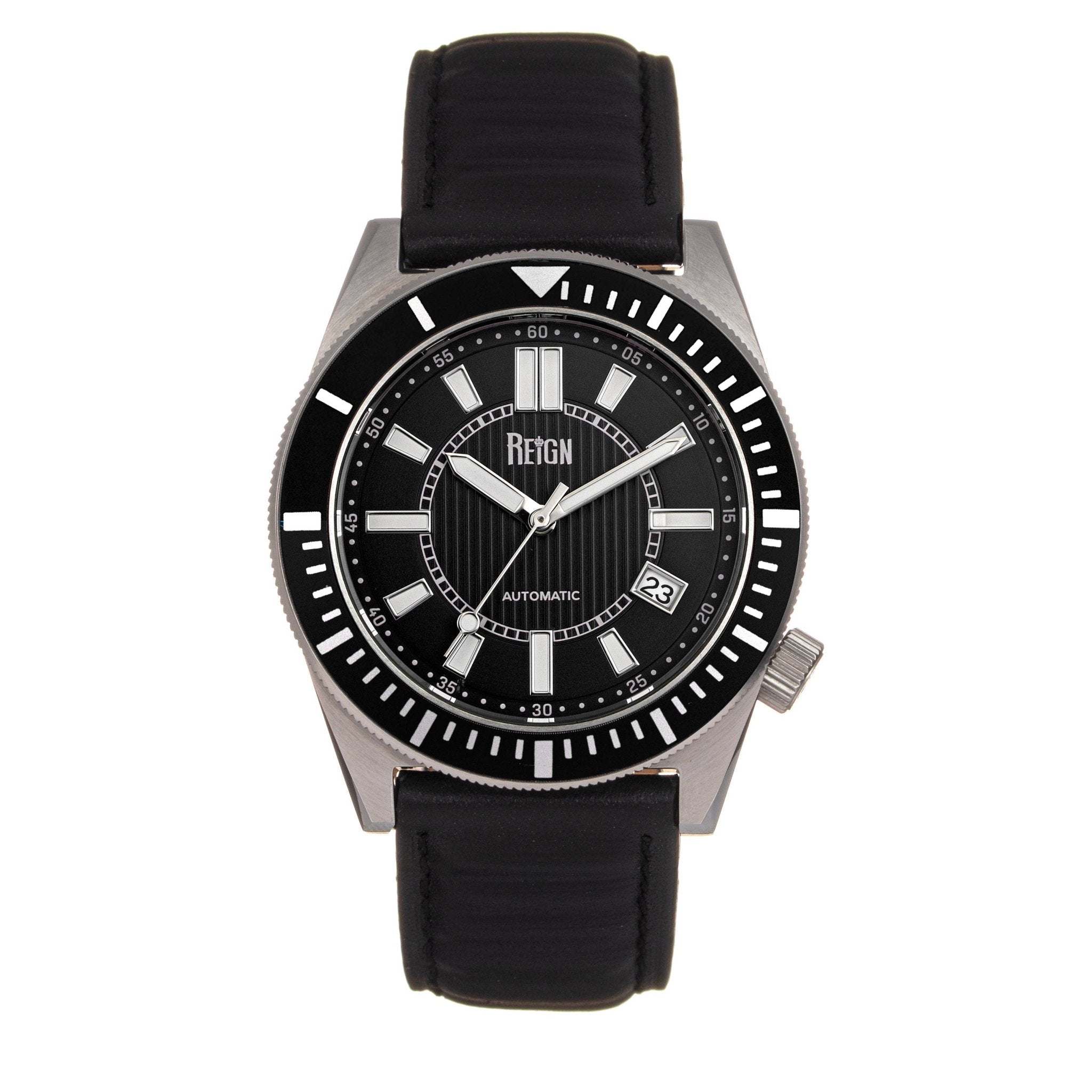 Reign Francis Automatic Leather - Band Watch with Date - Bundle Bus