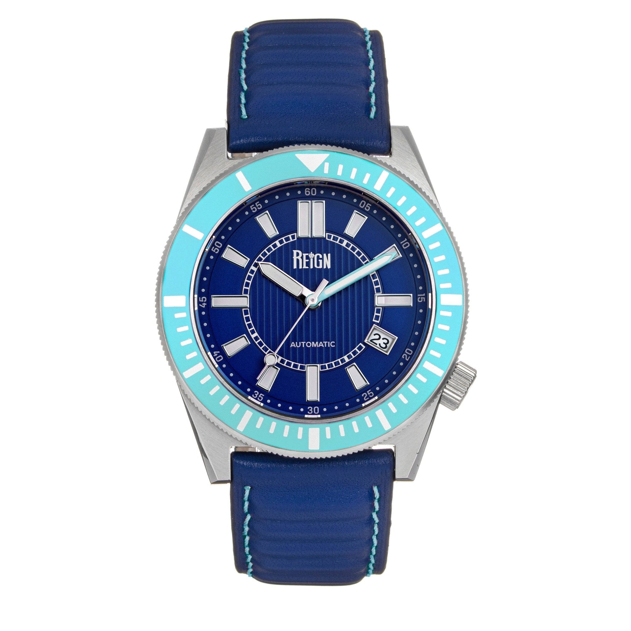 Reign Francis Automatic Leather - Band Watch with Date - Bundle Bus