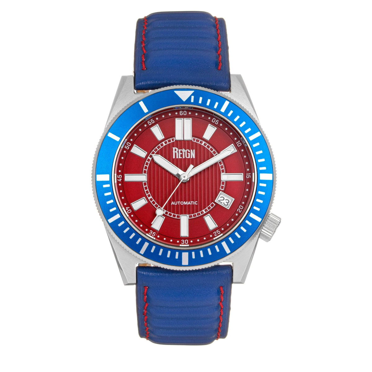 Reign Francis Automatic Leather - Band Watch with Date - Bundle Bus