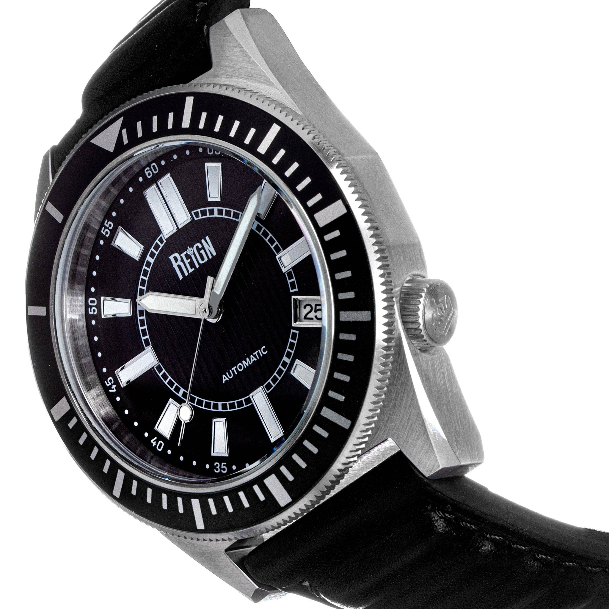 Reign Francis Automatic Leather - Band Watch with Date - Bundle Bus