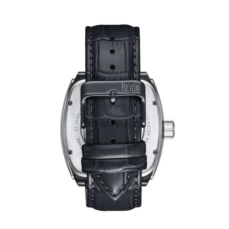 Reign Olympia Automatic Semi - Skeleton Leather - Band Watch - Bundle Bus