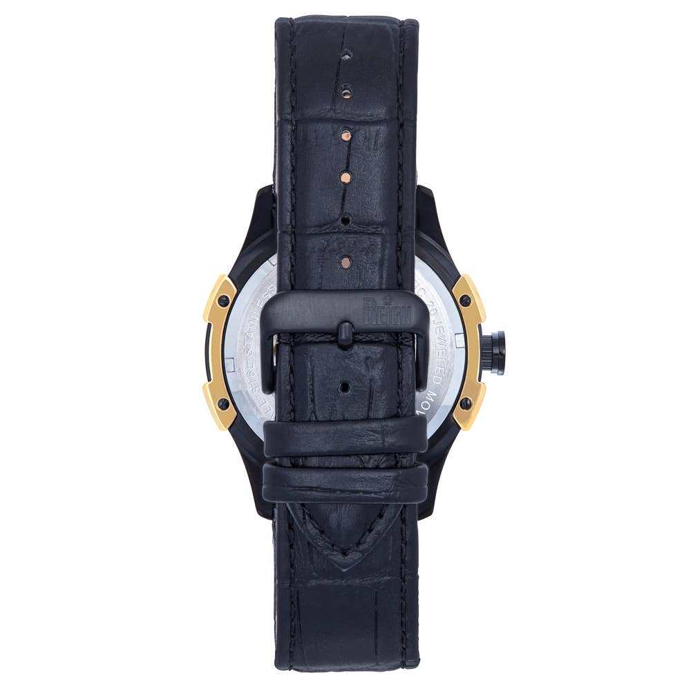 Reign Solstice Automatic Leather - Band Skeleton Watch - Bundle Bus
