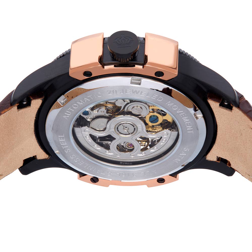 Reign Solstice Automatic Leather - Band Skeleton Watch - Bundle Bus