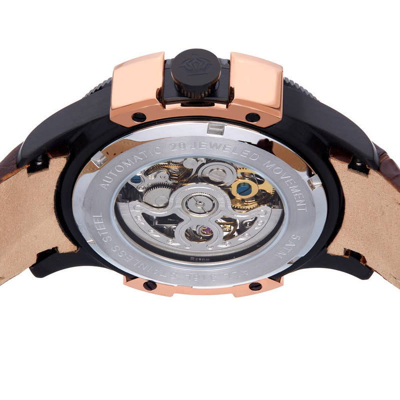 Reign Solstice Automatic Leather - Band Skeleton Watch - Bundle Bus