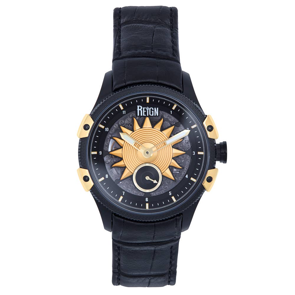 Reign Solstice Automatic Leather - Band Skeleton Watch - Bundle Bus