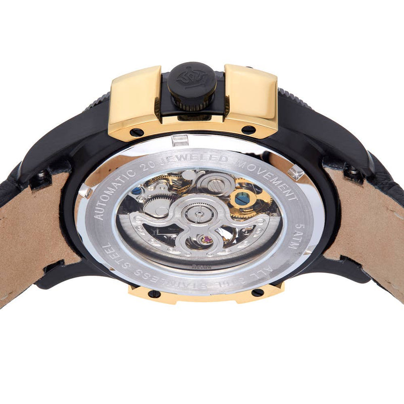 Reign Solstice Automatic Leather - Band Skeleton Watch - Bundle Bus
